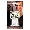 Boland 45155  Make Up Set Decomposed Meat, 1 Glass with White Rot Powder, 20 White Worms, 1 Applicator, Make-Up, Wound, Injury, Halloween, Carnival, Theme Party view 1