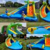 AKEYDIY Inflatable Water Slide & Crocodile Water Bounce House, Blow Up Water Slide Park w/Splash Pool,Climb Wall,Basket-Rim,Water Cannon,Shower Head, Water Inflatables for Kids Backyard 3-12 view 2
