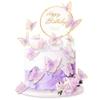 10-Pieces Purple Gold Butterfly Cake Toppers Happy Birthday 1-Metal Gold Birthday Cake Butterfly Party Decorations view 1