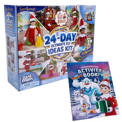 The Elf on The Shelf Set of 2: Polar Props 24-Day Ultimate Elf Ideas Kit and Santa's North Pole Friends Activity Book