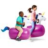 Hearthsong Hop N Go Inflatable Unicorn Riding Bouncy Hopping Toys for Kids Ages 5+ - Ride On Bouncer Animal Hopper Jumping Toys for Outdoor Games (2 Pack) view 1