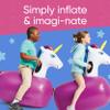 Hearthsong Hop N Go Inflatable Unicorn Riding Bouncy Hopping Toys for Kids Ages 5+ - Ride On Bouncer Animal Hopper Jumping Toys for Outdoor Games (2 Pack) view 2