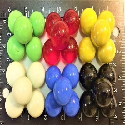 1 INCH Marbles 30 Opaque 25mm 6 Colors Glass 1" Marbles Replacement Chinese Check Board Games
