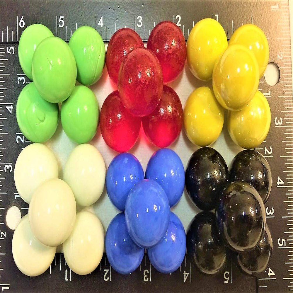 1 INCH Marbles 30 Opaque 25mm 6 Colors Glass 1" Marbles Replacement Chinese Check Board Games