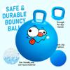 U&C Planet Hopper Ball 20 inches Bouncy Ball with Handle for Kids Age 5-9 Hoppity Hop Sit and Bounce Jumping Hopping Toy with Pump and Gift Box Great Gift for Birthday Christmas, Blue view 3