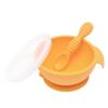 Bumkins Baby Bowl, Silicone Feeding Set with Suction for Baby and Toddler, Includes Spoon and Lid, First Feeding Set, Training Essentials for Baby Led Weaning for Babies 4 Months Up, Tangerine view 1