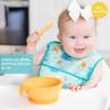 Bumkins Baby Bowl, Silicone Feeding Set with Suction for Baby and Toddler, Includes Spoon and Lid, First Feeding Set, Training Essentials for Baby Led Weaning for Babies 4 Months Up, Tangerine view 2