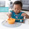 Bumkins Baby Bowl, Silicone Feeding Set with Suction for Baby and Toddler, Includes Spoon and Lid, First Feeding Set, Training Essentials for Baby Led Weaning for Babies 4 Months Up, Tangerine view 3