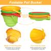 Beach Sand Toys Set for Kids, Silicone Collapsible Foldable Beach Bucket Travel Beach Toys for Summer Outdoor Camping and Fishing Tub with Sand Molds Shovels Rakes for Toddlers Boys Girls 2.5L 3PCS view 2