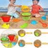 Beach Sand Toys Set for Kids, Silicone Collapsible Foldable Beach Bucket Travel Beach Toys for Summer Outdoor Camping and Fishing Tub with Sand Molds Shovels Rakes for Toddlers Boys Girls 2.5L 3PCS view 4