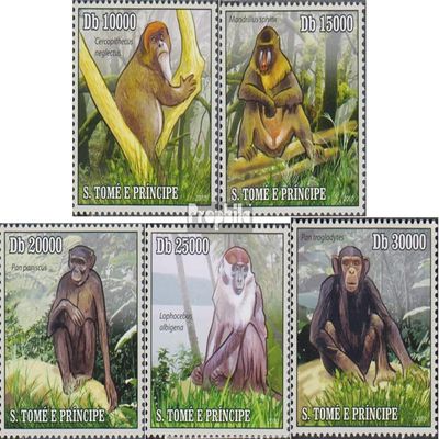 Sao Tome e Principe 4459-4463 (Complete.Issue.) 2010 Mammals (Stamps for Collectors) Mammals