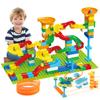 Anpcso Marble Run Building Blocks for Kids Age 3-8, 128 Pcs STEM Building Bricks Set with Toss Ring Game, Educational Learning Toys for Toddlers Boys Girls Gifts- Compatible with All Major Brands view 1