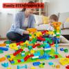 Anpcso Marble Run Building Blocks for Kids Age 3-8, 128 Pcs STEM Building Bricks Set with Toss Ring Game, Educational Learning Toys for Toddlers Boys Girls Gifts- Compatible with All Major Brands view 2