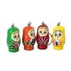 12PCS Nesting Dolls Key Chains Wood Russian Doll Craft Key Rings Charms view 1