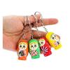 12PCS Nesting Dolls Key Chains Wood Russian Doll Craft Key Rings Charms view 3