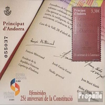 Andorra - Spanish Post block15 (Complete.Issue.) unmounted Mint/Never hinged ** MNH 2018 Constitution (Stamps for Collectors)