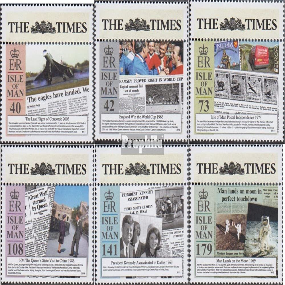 United Kingdom - Isle of Man 1874Zf-1879Zf with zierfeld (Complete.Issue.) unmounted Mint/Never hinged ** MNH 2013 Newspaper The Times (Stamps for Collectors) Airplanes/Balloons/Zeppelins/Avia