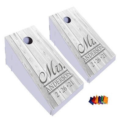 Anderson's, Personalized Mr. and Mrs. Wedding Cornhole Game, Sack Toss, Bean Bags, Outdoor Game, 14 Pieces