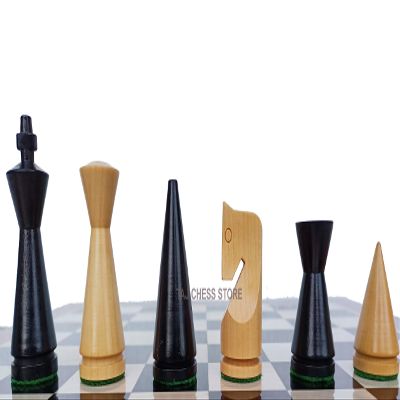3.1" Russian Poni Mid Century Chess Pieces- Handcrafted Minimalist Staunton Chess Pieces | Unique Chess Set