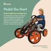 hauck Speedster Pedal Car with 3 Way Adjustable Bucket Seat, Hand Brake, and Robust Steel Tube Frame for Indoor and Outdoor Use, Orange view 2