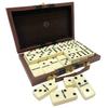 Kicko Premium Classic Domino Set - Jumbo - Double Six - 28 Thick Pieces in Durable Wooden Vegan Leather Box for Boys, Girls, Adults, Kids Party Favors and Game Night Use - Up to 2-4 Players view 1