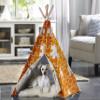 Go-Fish Orange Puzzle Pet Teepee Tent44; Medium view 1