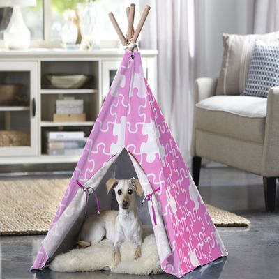 Go-Fish Pink Puzzle Pet Teepee Tent44; Medium