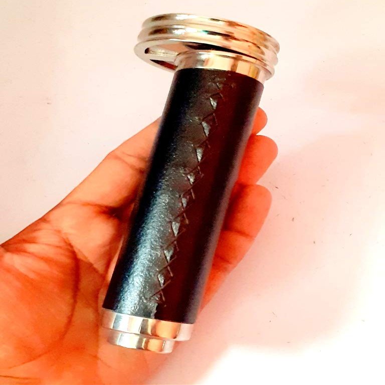 6 inch Antique Brass Double Wheel Kaleidoscope with Lather Brass Base Vintage Kaleidoscope Gift