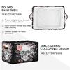 SEULIFE Floral Sugar Skull Flower Halloween Foldable Storage Basket, Large Collapsible Organizer Storage Bin Cube Toys Storage Boxes with Handles for Bathroom Kids Nursery Closet Storage, 1 Pack view 3