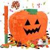 Halloween Pumpkin Pinata for Theme Party Favor, Party Supplies with Smile (11.81 x 15.75 x 4.14 Inches) view 1