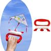 2-Pack 328ft Children Kite Reel Winder Kite Line Kite String Handle Winder Winding Reel Grip Wheel Professional Outdoor Garden Kite Accessories D Shape Blace Winder Handle (4.5 inch) (red) view 3