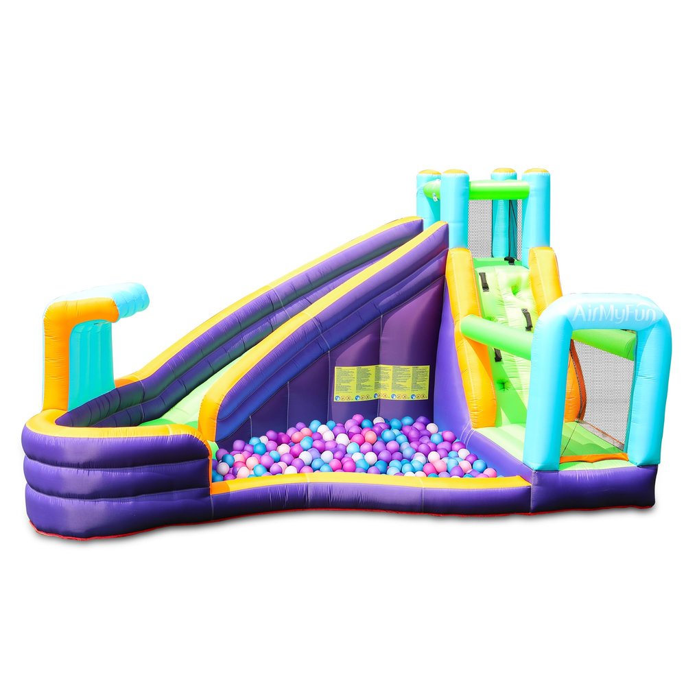 AirMyFun Inflatable Waterslide, Water Bounce House for Wet and Dry, Kids Bouncy House Water Park with Air Blower, Water Spray, Splash Pool, A83021