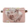 Foldable Storage Basket, Large Collapsible Organizer Storage Bin Cube Toys Storage Boxes with Handles for Bathroom Kids Nursery Closet Storage (1 Pack, Cute Pig) view 1