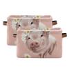 Foldable Storage Basket, Large Collapsible Organizer Storage Bin Cube Toys Storage Boxes with Handles for Bathroom Kids Nursery Closet Storage (1 Pack, Cute Pig) view 2
