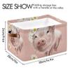 Foldable Storage Basket, Large Collapsible Organizer Storage Bin Cube Toys Storage Boxes with Handles for Bathroom Kids Nursery Closet Storage (1 Pack, Cute Pig) view 4