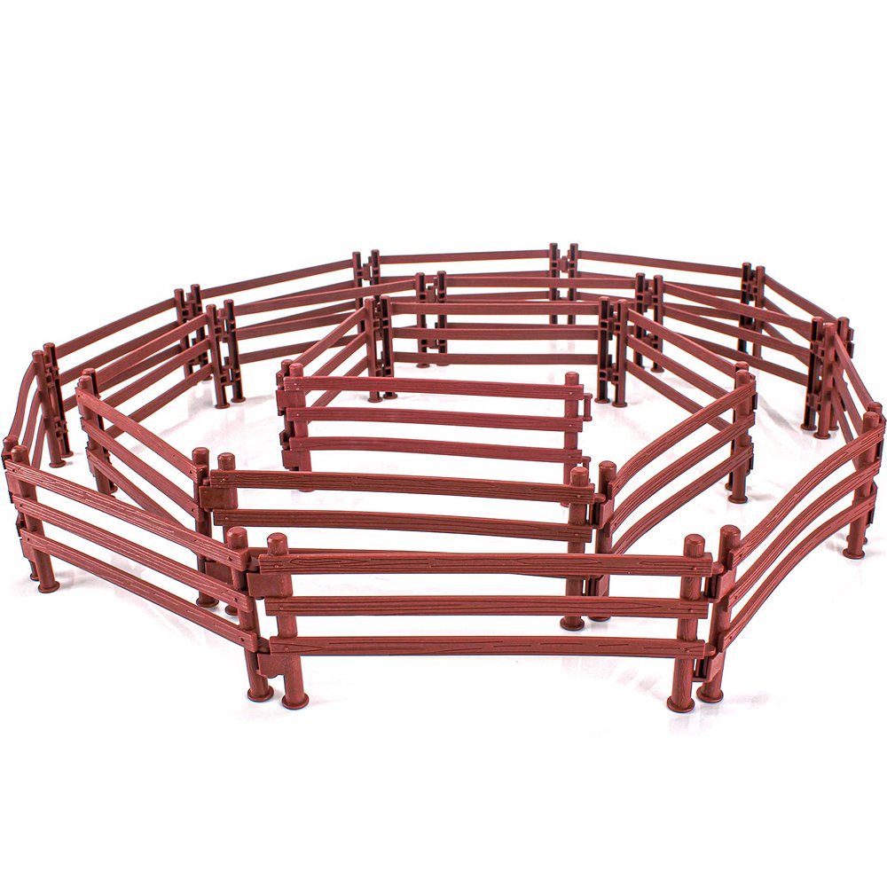 40PCS Corral Fence Toy Accessories Panel Set Farm Corral Fence with Gate Horse Paddock Barn Farm Animals for Toddlers Kids Preschool Educational Gift Sets