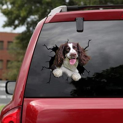 Ocean Gift English Springer Spaniel Car Decals, Dog Car Stickers Pack of 2 - Realistic English Springer Spaniel Stickers for Car Windows, Walls Series 69 Size 8" x 8"