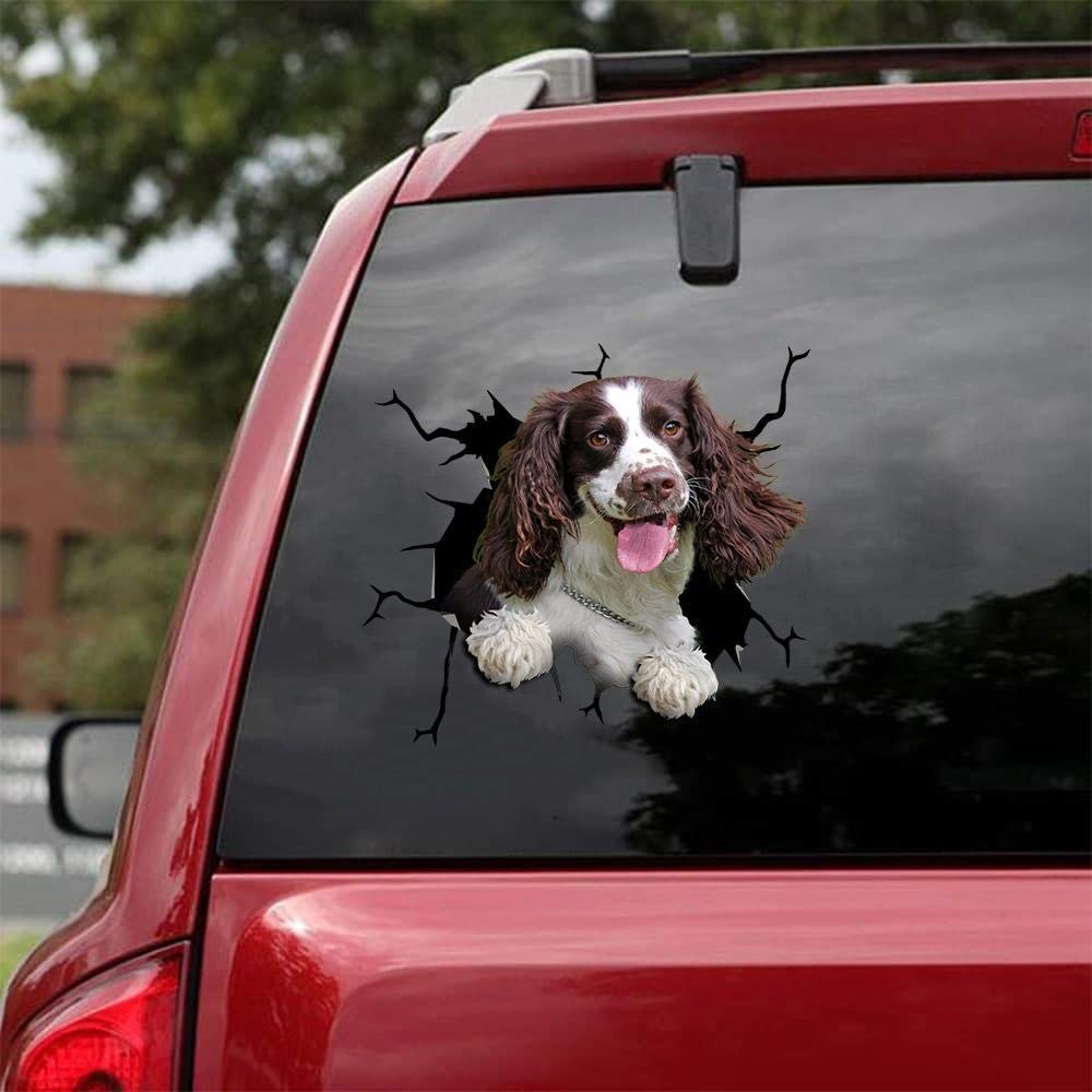 Ocean Gift English Springer Spaniel Car Decals, Dog Car Stickers Pack of 2 - Realistic English Springer Spaniel Stickers for Car Windows, Walls Series 69 Size 8" x 8"
