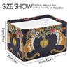 Chinese Tiger Chinoiserie Flower Foldable Storage Basket, Large Collapsible Organizer Storage Bin Cube Toys Storage Boxes with Handles for Bathroom Kids Nursery Closet Storage, 2 Pack view 4