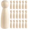 HOIGON 30 PCS 3.5 Inch Wooden Peg Dolls, 90mm Unfinished Angel Girl Wooden Peg Doll People for Crafts, Wedding, Cake Toppers, Painting, Decor view 1