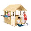 TP Toys Outdoor Kids Kitchen Playset Wooden Playhouse for Kids - Toddler Pretend Play Kitchen, Accessories, Sturdy, Weatherproof, Door, Windows, Sink, Wood Burner Stencils, Easy Assembly, Ages 3+ view 1