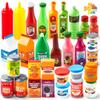 JOYIN 30Pcs Play Food Grocery Cans, Play Kitchen Accessories, Includes Drink, Juice, Jar, Seasoning, Water Bottle, Sauce, Yogurt, Ice Cream, Snack Box, Kids Gifts & Indoor Toys view 1