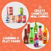 JOYIN 30Pcs Play Food Grocery Cans, Play Kitchen Accessories, Includes Drink, Juice, Jar, Seasoning, Water Bottle, Sauce, Yogurt, Ice Cream, Snack Box, Kids Gifts & Indoor Toys view 4