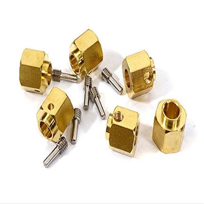 12mm Hex Wheel (6) Hub Brass 12mm Thick for Traxxas TRX-6 Scale & Trail Crawler