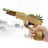 2 Pcs Wooden Rubber Band Gun Kids Outdoor Toy with 100 Rubber Bands 9 Inches Length (Log Color) view 3
