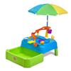Step2 Waterpark Wonders Two Tier Water Table, Kids Water Activity Sensory Playset with Umbrella, Garden Hose Sprinkler Attachment, 11 Piece Accessories, Outdoor Summer Toy, Ages 18 Months+, Blue view 1
