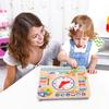TOOKYLAND Montessori Educational Wooden Learning Toys Kids Daily Calendar My Calendar Clock Wooden Toys Gifts for Toddler Kids Age 3+ view 3