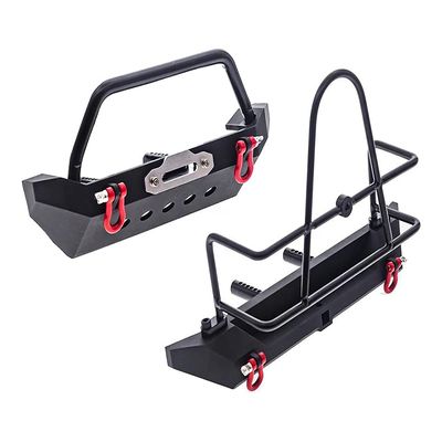 Realistic 1/10 Front & Rear Bumper w/Spare Tire Mount for Traxxas TRX-4, SCX-10
