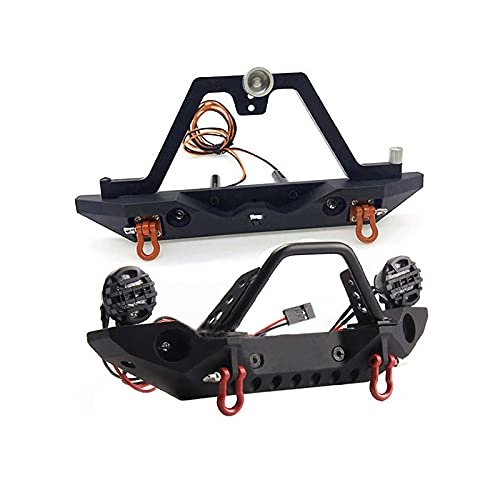 RC Model Realistic 1/10 Front & Rear Bumper w/LED Lights for Traxxas TRX-4 & SCX-10