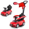 Costzon Push Car for Toddlers, 3 in 1 Mercedes Benz Stroller Sliding Walking Car w/Canopy, Handle, Safety Bar, Horn Sound, Underneath Storage, Foot-to-Floor Ride On Toy for Boys & Girls (Red) view 1